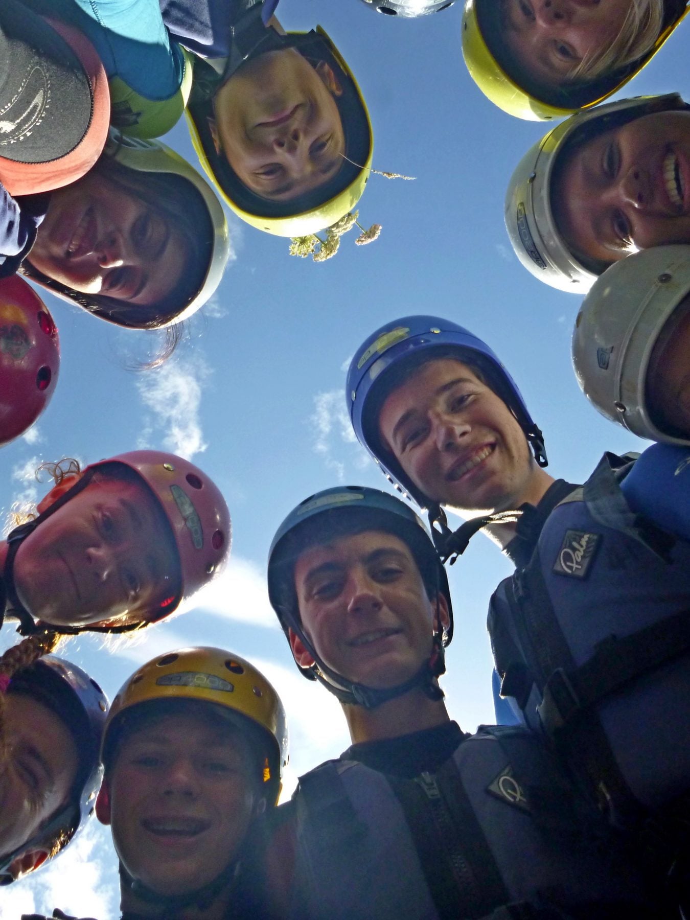 Circular group of young people before coasteering on DofE Gold Residential Arete