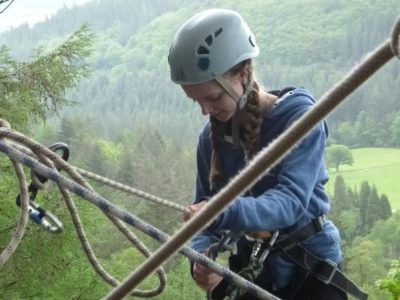 North Wales outdoor abseil by school pupil
