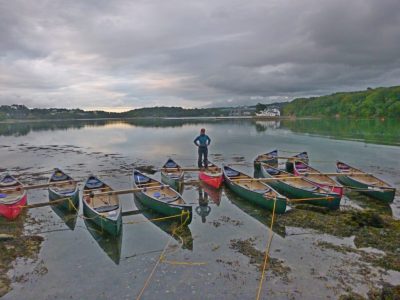 Arete outdoor activity course canoes tied up