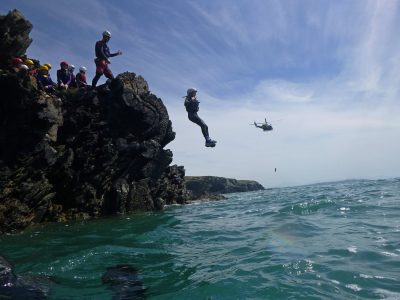 coasteering cliff jump Gwynedd uk