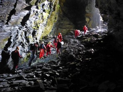 Arete Outdoor Centre caving underground in cavern